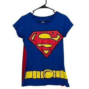 DC Comics Superman Tee With Velcro Cape Size Youth L
